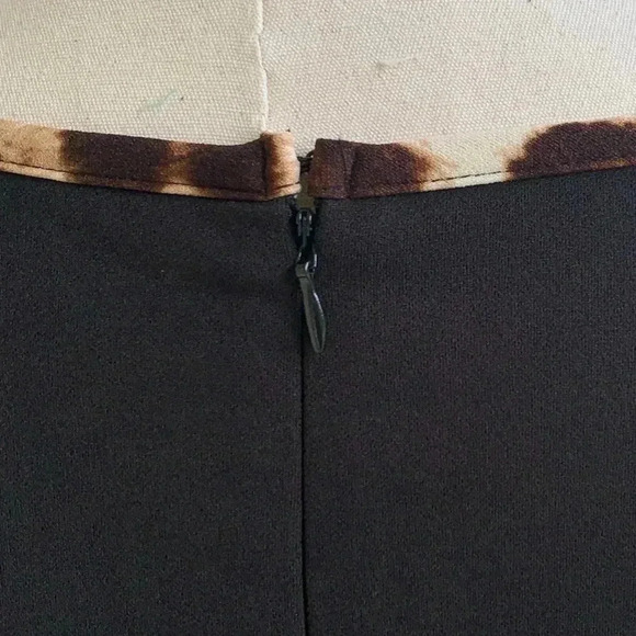 NWT Cato Dress Plus 24W Hello Sunshine Tiered Bell Sleeves Black Leopard Trim - Picture 6 of 9